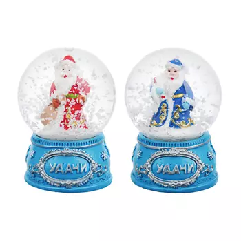 СНОУ БУМ Снежный шар 6,3 см, полистоун, "Новогодний", 2 дизайна, арт 8