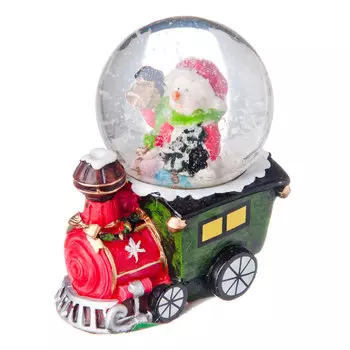 СНОУ БУМ Снежный шар 7,5см, полистоун, "Паровозик с подарками", 4 дизайна, 151151K2,4/52K3,4