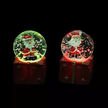 СНОУ БУМ Снежный шар 7 см, полистоун, LED, с Дедом Морозом, 3 дизайна