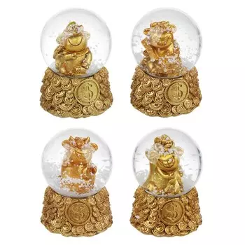 СНОУ БУМ Снежный шар Символ Года 2021, полистоун, 6,2х4,5см, бронза, 4 дизайна