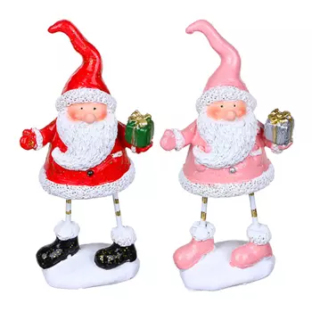 СНОУ БУМ Сувенир Дед Мороз с подарком, на ножках, полистоун, 5,8х4х13,2см, 2 дизайна