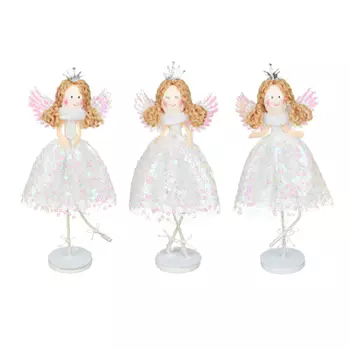 СНОУ БУМ Сувенир "Фея-принцесса", полиэстер, белая, 17см, 3 дизайна