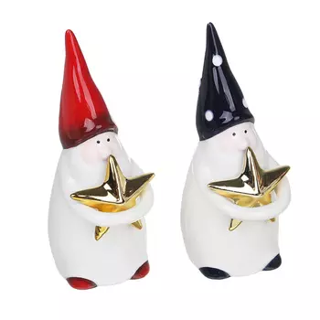 СНОУ БУМ Сувенир гном со звездой, доломит, 6,5х5х12см, 2 дизайна