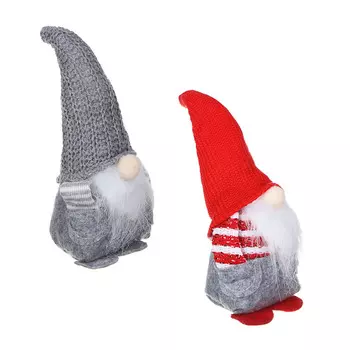 СНОУ БУМ Сувенир мягкий, полиэстер, в виде гнома, 28-30см, 2 дизайна