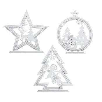 СНОУ БУМ Сувенир "Новогоднее панно 3D", фанера с глиттером, 19х1,6х19 см, 6 дизайнов