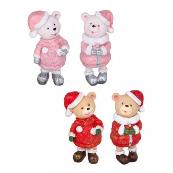 СНОУ БУМ Сувенир новогодний медвежонок, полистоун, 4,8х6х11,5см, 4 дизайна