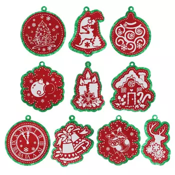 СНОУ БУМ Сувенир "Новогодняя подвеска", фетр, 8х8х0,4 см, 10 дизайнов