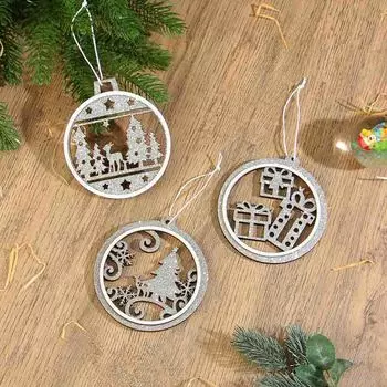 СНОУ БУМ Сувенир - подвеска, 10 см, дерево, 3 дизайна