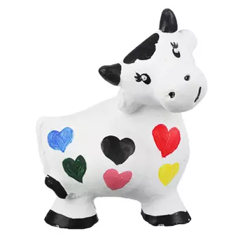 СНОУ БУМ Сувенир с росписью "Бычок", 11 см, гипс, белый