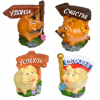 СНОУ БУМ Сувенир Символ года, полистоун, 6х6х4 см, 4 вида