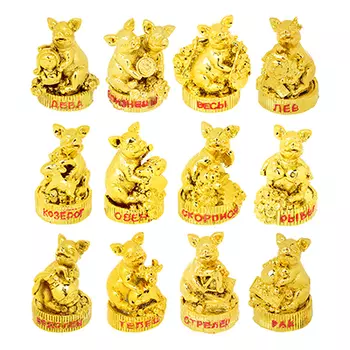 СНОУ БУМ Сувенир Символ года, полистоун, 6х7 см, 12 видов