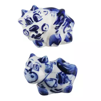 СНОУ БУМ Сувенир "Теленок Милашка", гжельский фарфор, 3х5,5х4см, 2 дизайна