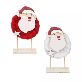 СНОУ БУМ Сувенир в виде Деда Мороза, 8х4х17 см, дерево, текстиль, 2 дизайна