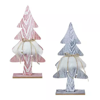СНОУ БУМ Сувенир в виде елки с пушистым декором, 20х41 см, дерево, полиэстер