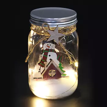 СНОУ БУМ Светильник декоративный с фигуркой, 13х7 см, дерево, LED, стекло, 4 дизайна