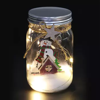 СНОУ БУМ Светильник декоративный с фигуркой, 13х7 см, дерево, LED, стекло, 4 дизайна