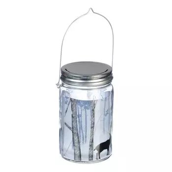 СНОУ БУМ Светильник LED10, с гирляндой "Олени" (от 2хАА) 8x8x13см