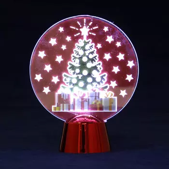 СНОУ БУМ Светильник LED Голография Ёлочка , h=11см, (от батареек)