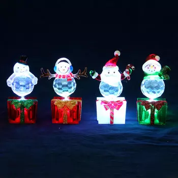 СНОУ БУМ Светильник LED, пластик, в виде деда мороза или снеговиков, 10,5х4,4 см, 3xAG13, 4 дизайна