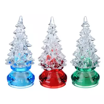 СНОУ БУМ Светильник LED в виде елочки, акрил, 4,5х4,5х10,5 см, 3хLR44, 3 цвета, 1 режим свечения