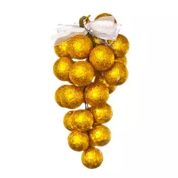 СНОУ БУМ Украшение декоративное Гроздь из шаров 15см, пластик, золото, CA41-38/51A