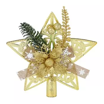 СНОУ БУМ Украшение декоративное Макушка на елку в виде звезды, 18.5см, пластик