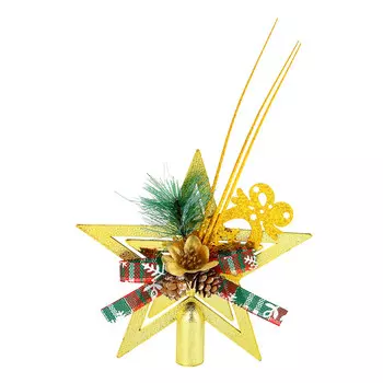 СНОУ БУМ Украшение декоративное Макушка на елку в виде звезды, пластик, 17*17.5см