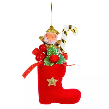 СНОУ БУМ Украшение декоративное, в виде сапога, пластик, 8*14 см