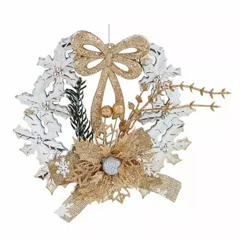 СНОУ БУМ Украшение декоративное, в виде венка, пластик, 17.5см