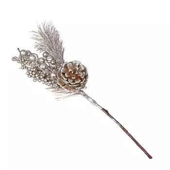 СНОУ БУМ Украшение декоративное - ветка, с блеском, 40 см, пластик, арт 2