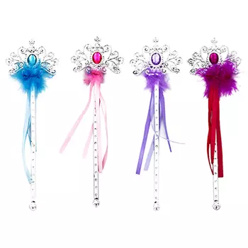 СНОУ БУМ Волшебная палочка, пластик, полиэстер, 32см, 4 цвета, арт.4001