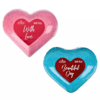 Соль для ванн шипучая With love / Beautifull day, 130г, в форме сердца