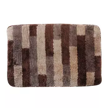 SonWelle Коврик для ванной ПОЛОСКА 50х75см микрофибра коричневый