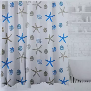 SonWelle Шторка для ванной, ПЕВА, 180х180см, 2 дизайна, ЗВЕЗДЫ