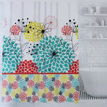 SonWelle Шторка для ванной, ПЕВА, 180х180см, 3 дизайна, КОЛОР