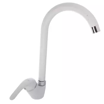 SonWelle Смеситель для кухни Веста, высокий излив, картридж 35мм, латунь, под гранит, белый