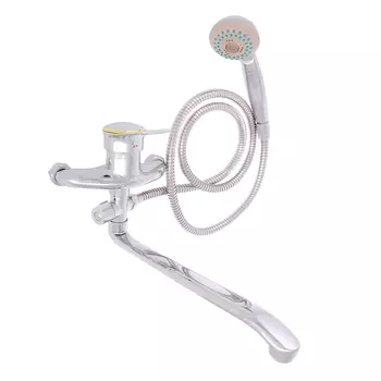 SonWelle Смеситель для ванны Агена, длинный излив, картридж 35мм, с комплектом для душа, латунь