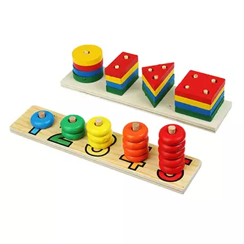 Сортер "Лесенка", дерево, 21х4,5х5см, 2 дизайна