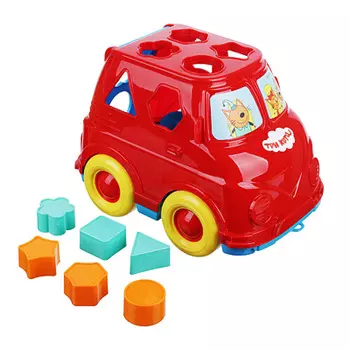 Сортер-микроавтобус "Три кота", пластик, 22х14х16см, 2 дизайна