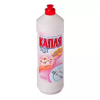 Средство для мытья посуды Капля VOX хлопок и ромашка, п/б 1000гр, арт.9027