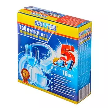 Средство для мытья посуды в посудом.машинах Snowter 5 в 1, 16 табл x 20гр, к/у