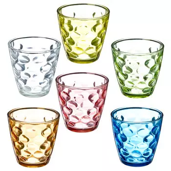 Стакан 300мл, цветное стекло, 6 цветов