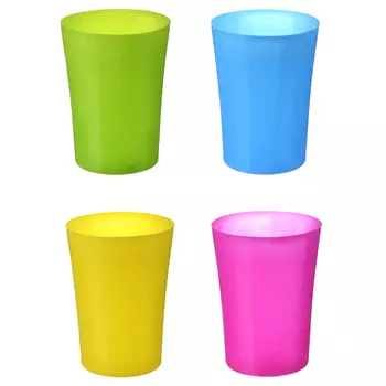 Стакан 300мл, пластик, 4 цвета