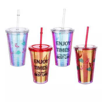 Стакан пластиковый, 15,5х10 см, 500 мл, 2 дизайна