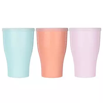 Стакан с герметичной крышкой, 0,5л, пластик, 3 цвета