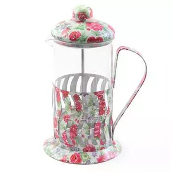 Стакан с прессом 600мл, PS105 красный