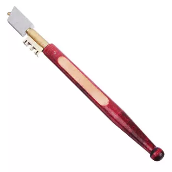 Стеклорез алмазный с деревянной ручкой, 184мм