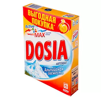 Стиральный порошок DOSIA Альпийская свежесть, против пятен, автомат, 400гр, к/у