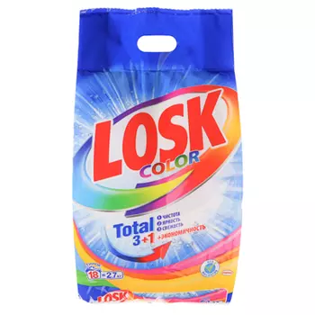 Стиральный порошок Лоск Автомат Инт Колор 2,7кг для цветного белья, 2251382