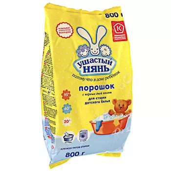 Стиральный порошок Ушастый нянь 800г, арт. 01012